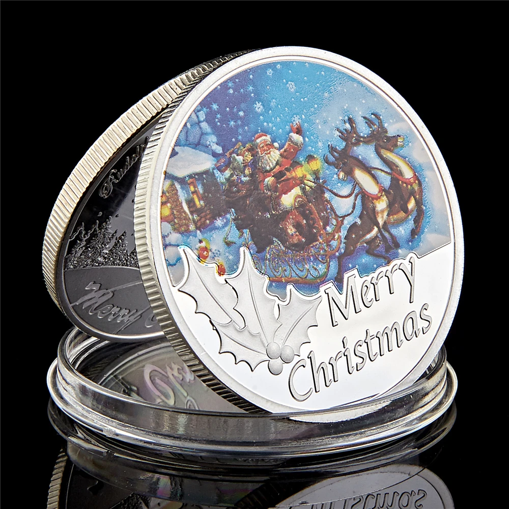 Santa Claus1 OZ Fine Silver Merry Christmas Father Christmas Coin Snowman & Santa Tree Ornaments