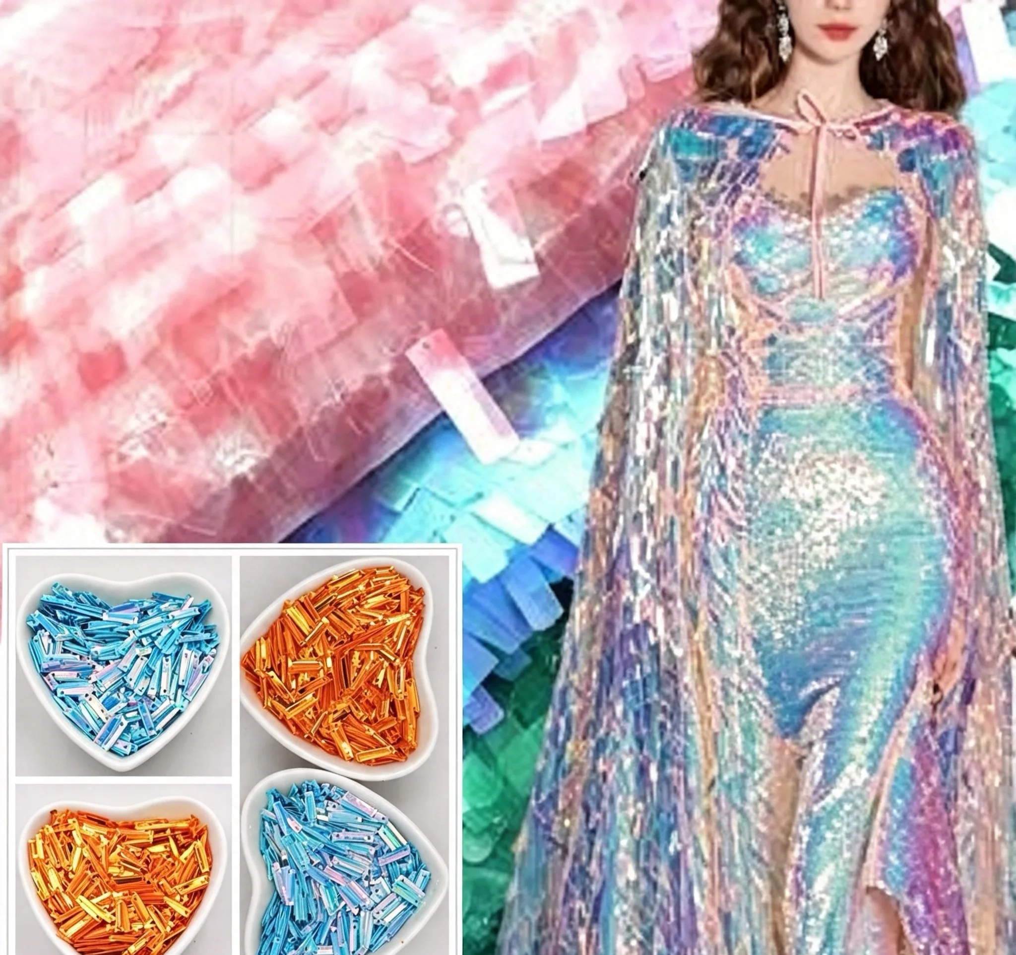 100Pcs/Bag 3*14mm Rectangle Sequins Golden Light Paillettes PVC Sequin DIY Wedding Sewing Craft Jewelry Lentejuelas Accessories