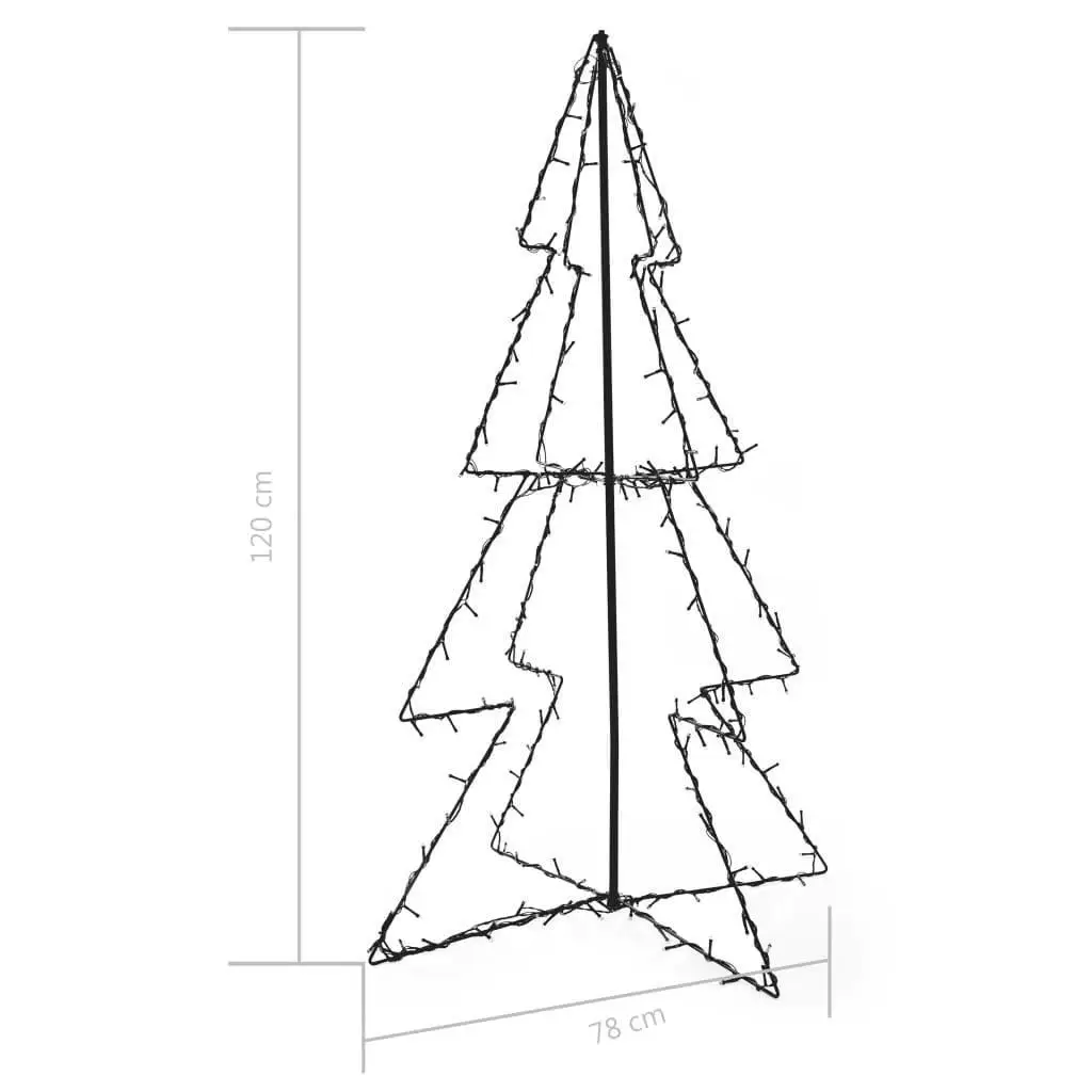 Árvore de cone de Natal de 30,7 x 47,2 polegadas com 160 LEDs para decoração de férias internas e externas