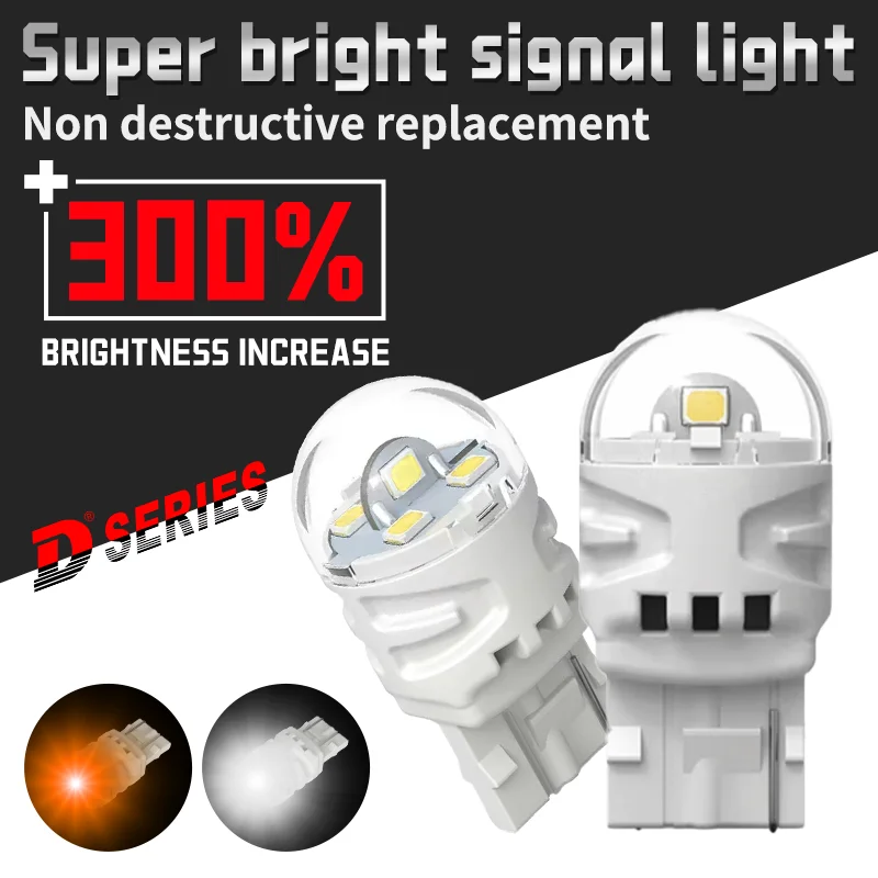 

2PCS 7740 Car Brake Lights W21W WY21W T20 LED Bulb 12V Tail Lamp Led Car Signal Lamp White Yellow Car Accessories Universal 12V