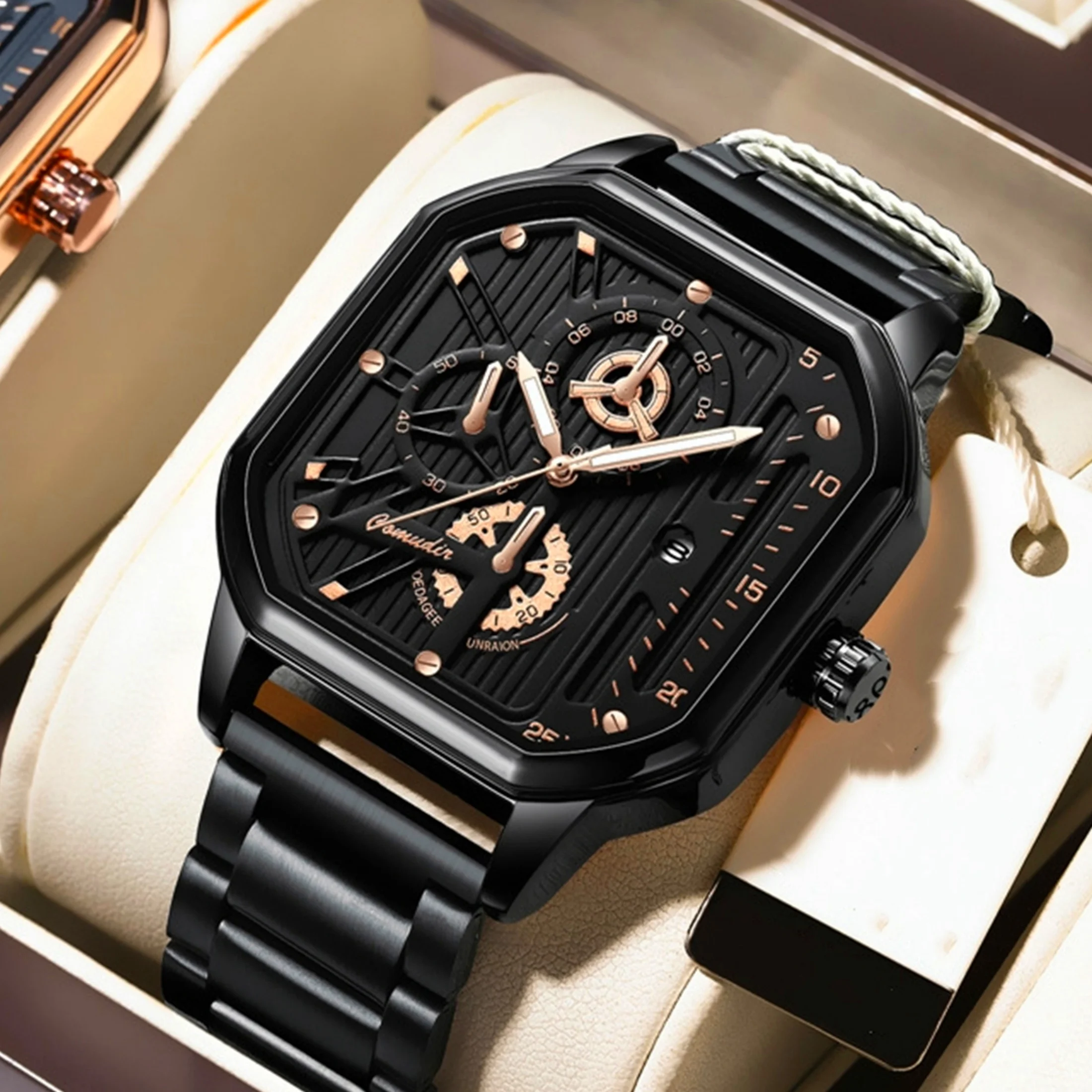 

Часы мужские деловые, водонепроницаемые кварцевые с календарем и датой, браслет из нержавеющей стали, подарок, 30 м