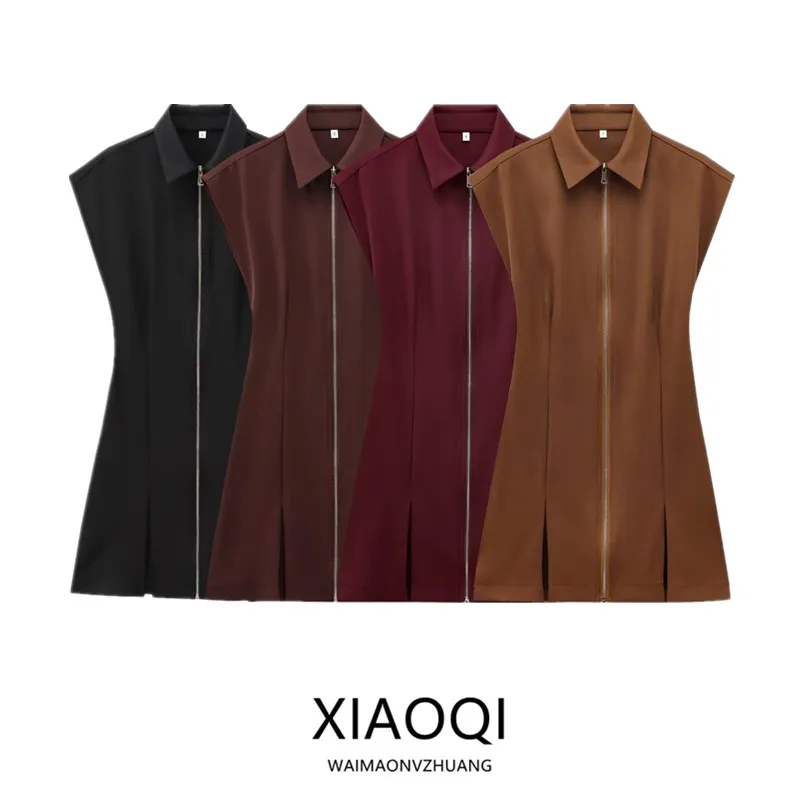 

Осень 2023, новая женская молния Dr Svel с воротником на талии и застежкой-молнией для поездок на работу Sle Faionable и Ele