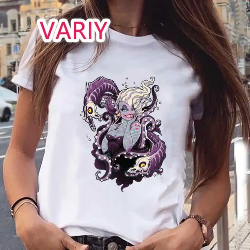 Funny Alice in Wonderland Ladies Tshirt Summer 2024 Villains Queen Ulzzang Women Clothes Casual Breathable T Shirt Dropshipping