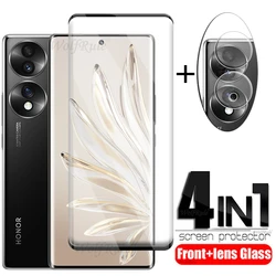 4-in-1 For Huawei Honor 70 Glass For Honor 70 5G Tempered Glass Curved 9H HD Protective Screen Protector For Honor 70 Lens Film