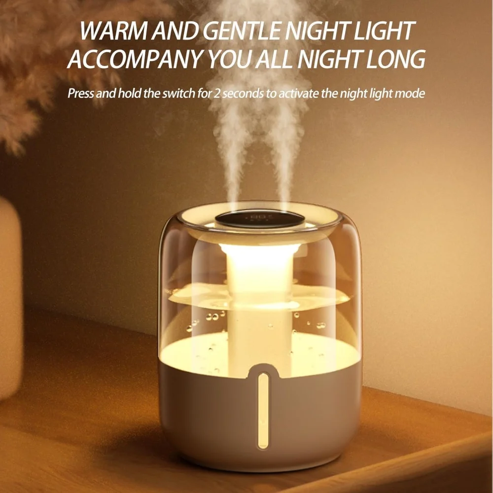 6,8L Ultraschall-Kaltnebel-Luftbefeuchter, Ultra-Leise, Nachtmodus, BPA-frei, Flüsterleise für Zuhause, Babyzimmer, Schlafzimmer/Wohnzimmer – Detail 3