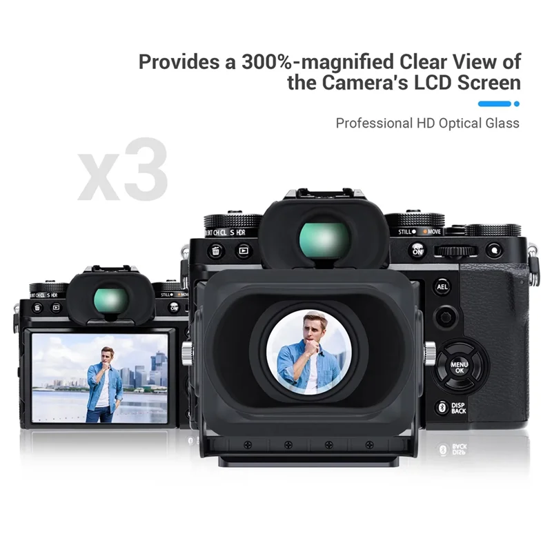ABKI-3X ช่องมองภาพ LCD กล้องกล้อง Eyecup สําหรับ Nikon Z30 Sony ZV-1 ZV-1F RX100 Canon G7X
