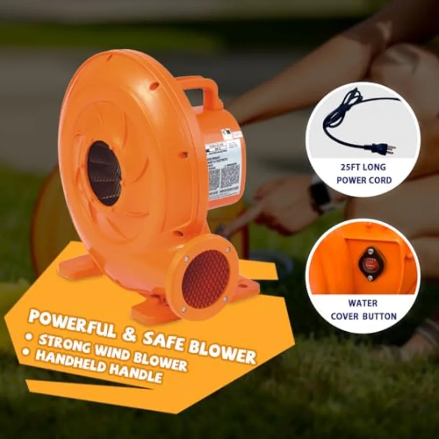 워터 슬라이드 - 실내 및 실외용 블로워 포함 에어바운스 - 슬라이드가 있는 점프 바운시 캐슬 - 넓은 바운시 공간, 대형 바운시