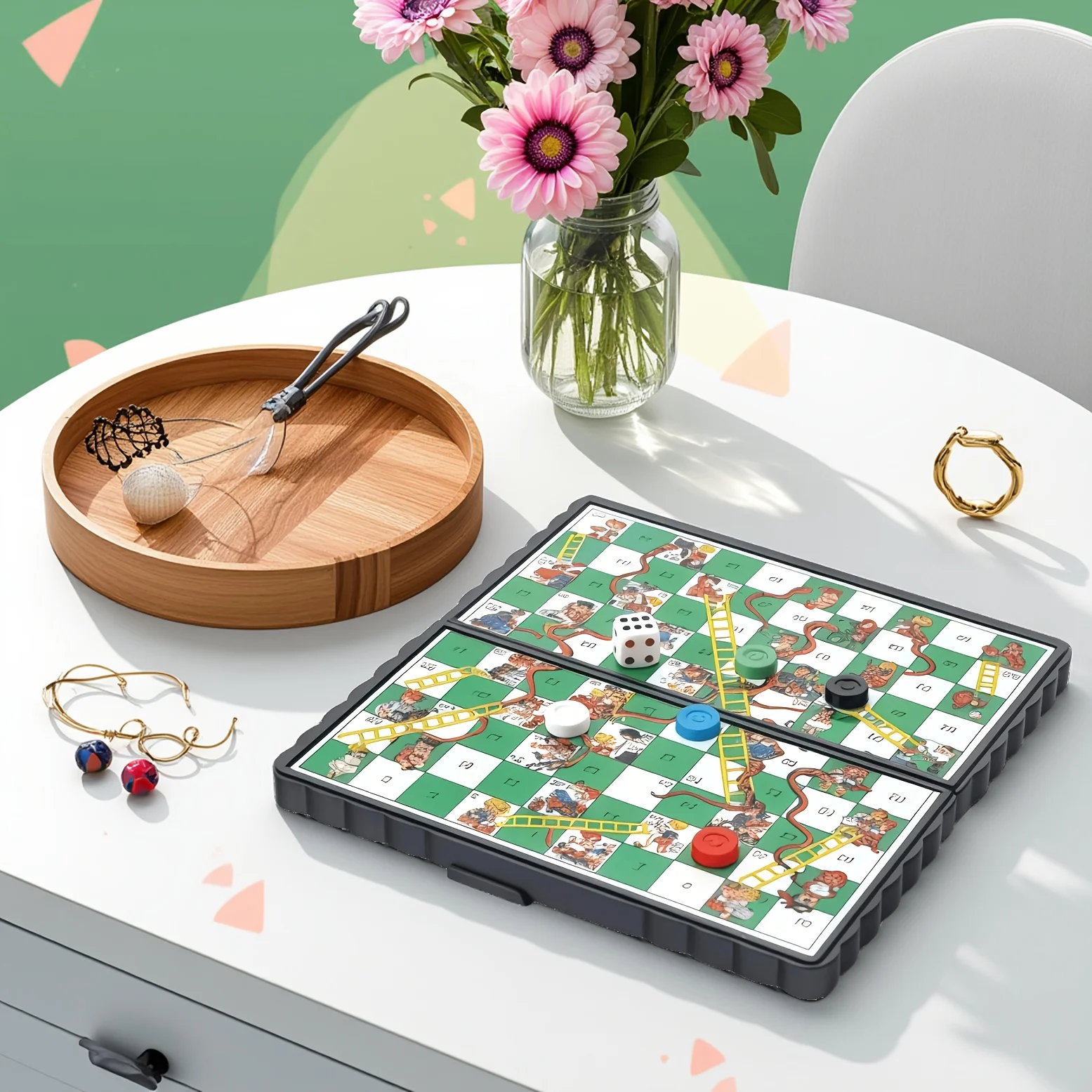 Tragbares, faltbares Schlangen – Board Game Ludo Bewertung und Preis