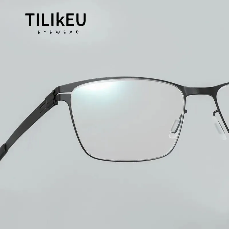 

New German Screwless Ultralight Stainless Steel Optical Prescription Glasses Frames Classic Retro Men's Square Eyeglasses Frames