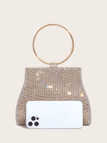 Imagen 2 del producto Bolsos de mano con diamantes para mujer, bolsos de noche con diamantes de imitación, bolso de mano con piedras nupciales, bolsos de mano para mujer, bolso de noche para fiesta y boda para mujer