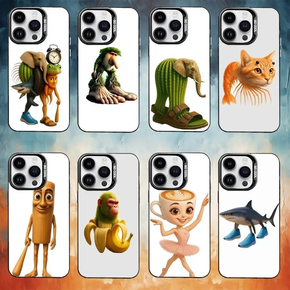 

ITALIANO BRAINROT animal Phone Case For iPhone17,16,15,14,13,12,11 Plus,Pro Max Black Candy Matte Shockproof Cover