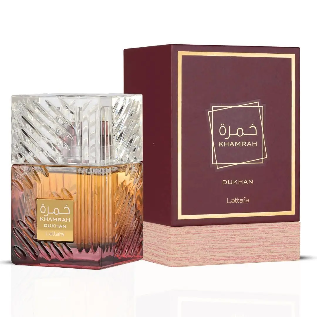 

Khamrah Dukhan Eau De Parfum Spray 100 мл (3,4 унции) от Lattafa-НОВИНКА — лучший подарок