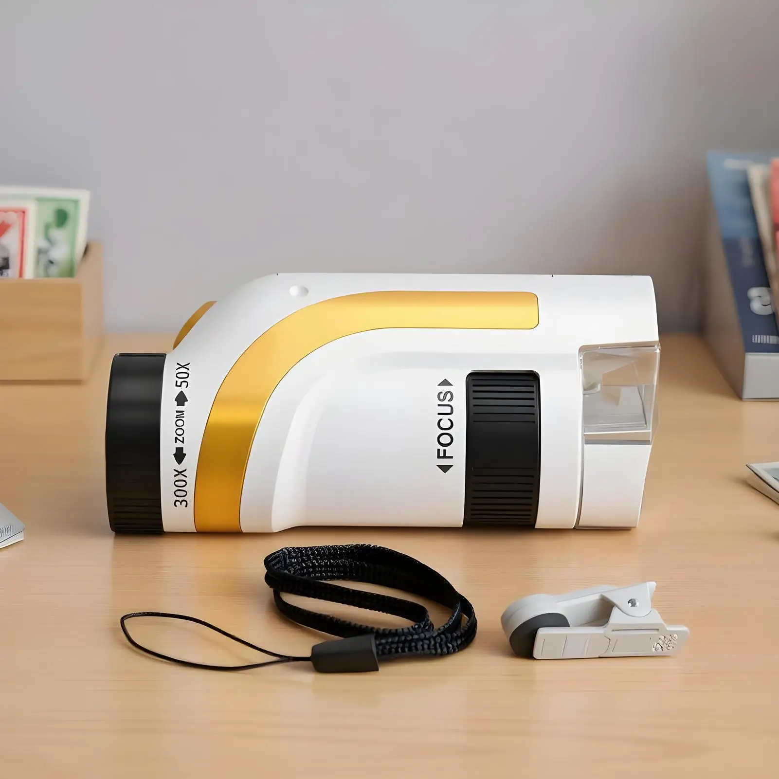 مجهر جيب للأطفال تكبير 50x-300x مع ضوء LED، مجهر رقمي محمول للأطفال والفتيان والفتيات