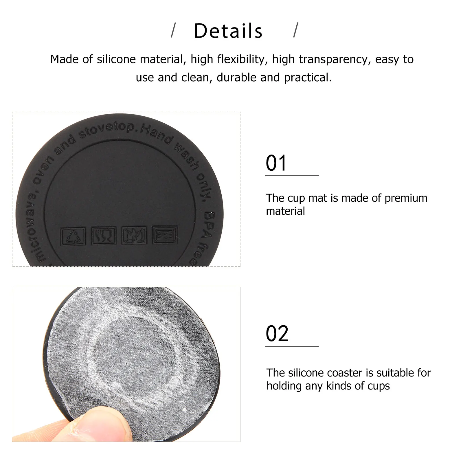 

10 Pcs Non-slip Coaster Anti Silicone for Sublimation Tumblers Drink Accessories Reusable Cup Nonslip Placemats Coasters