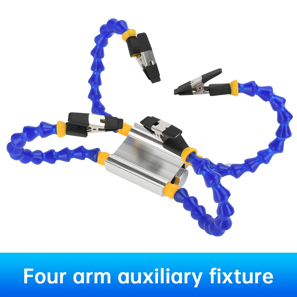 Manos de ayuda para soldar, abrazadera de mesa de tornillo de banco con brazos flexibles, soporte de hierro para soldar, accesorio auxiliar de circuito de reparación de PCB T12