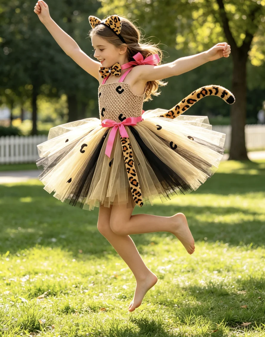 cartoon-leopard-jungle-animal-themed-dress-with-accessories-outfit-for-children-halloween-carnival-party-stage-performance-wear