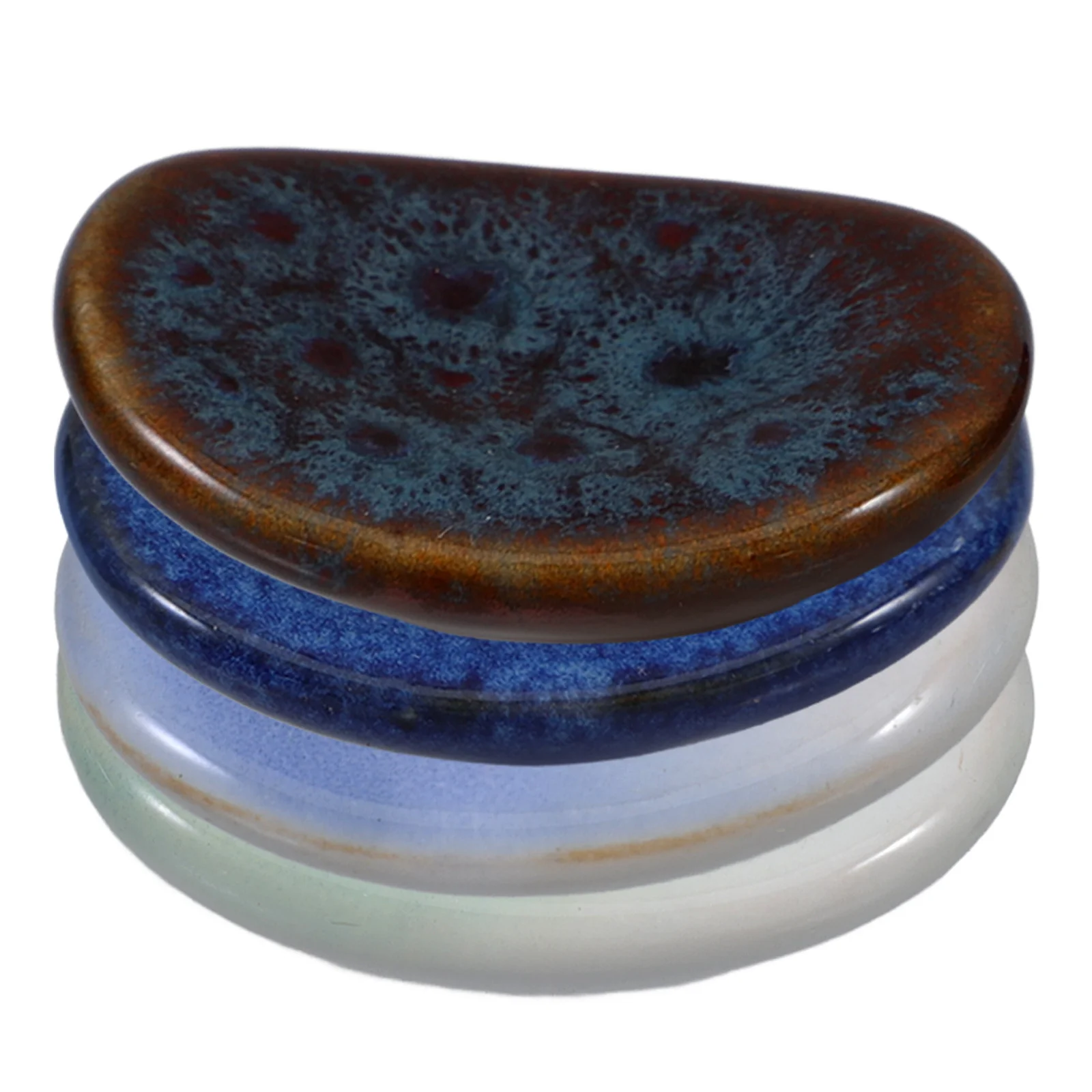 

4Pcs Ceramic Chopsticks Rest Retro Glaze Spoon Fork Holder Kitchen Counter Dining Table Utensil Rest Coffee Utensils