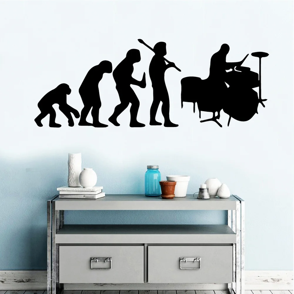 Delicate Evolution Shooting Primitive Man Sport Wall Sticker Vinyl Removable For Kids Rooms Home Decor Decal Creative Stickers