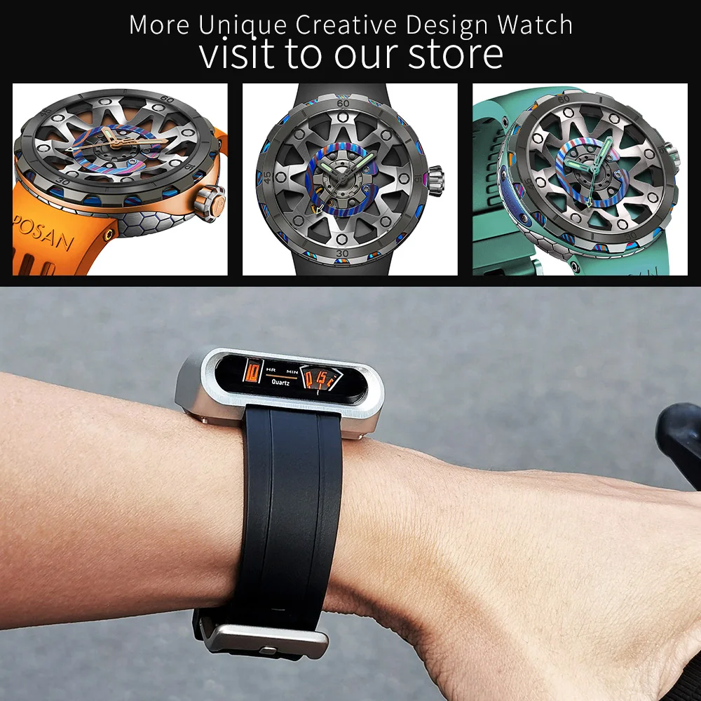 BREAK Brand Unique Creativity Fashion Men Watch Top Brand Luxury Waterproof Sport Watches Military Wristwatch Relogio Masculino