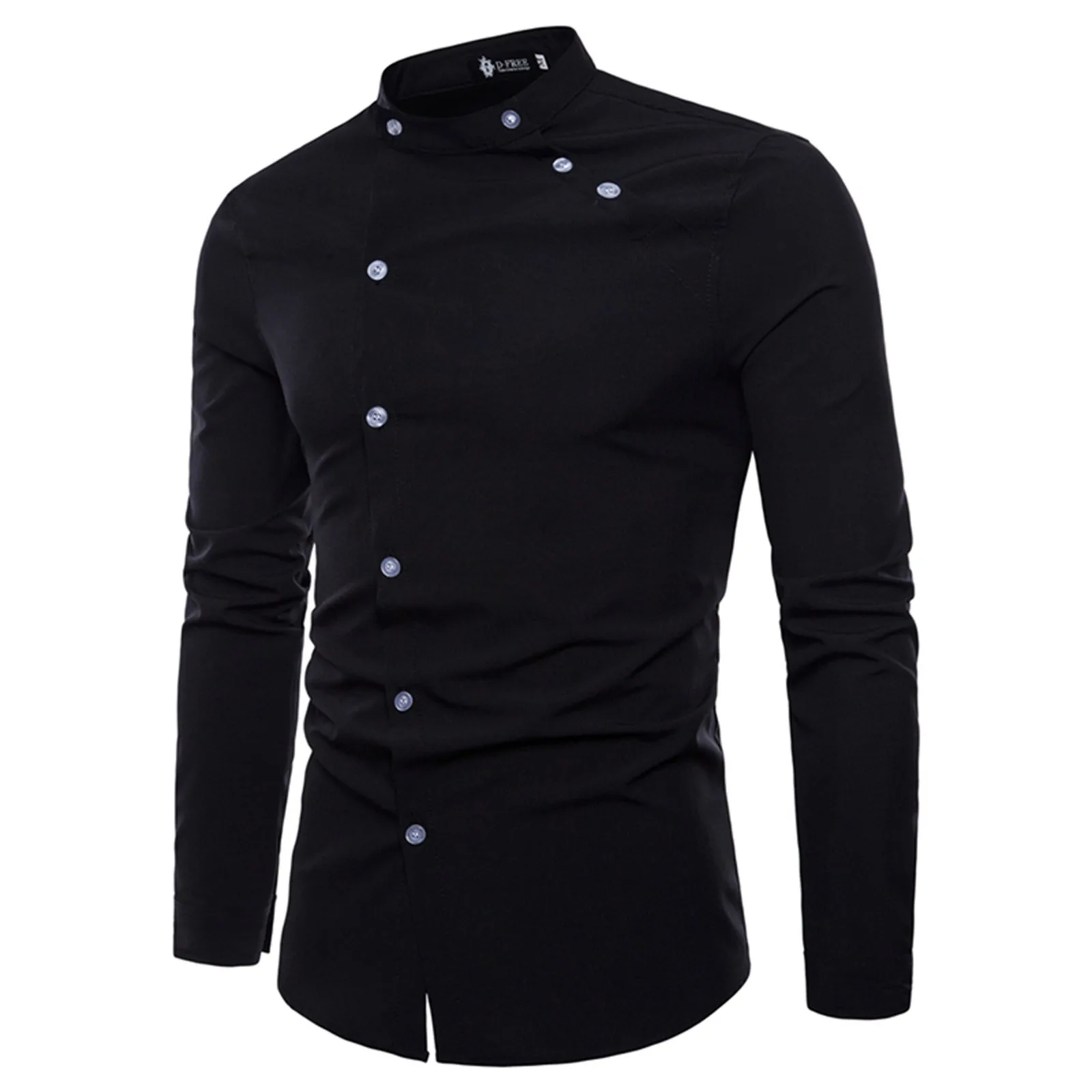 

Men's Solid Colour Long-Sleeved Lapel Shirt Cotton and Linen Pocket Buttons Fashion Business Comfort Versatile Men's Shirts