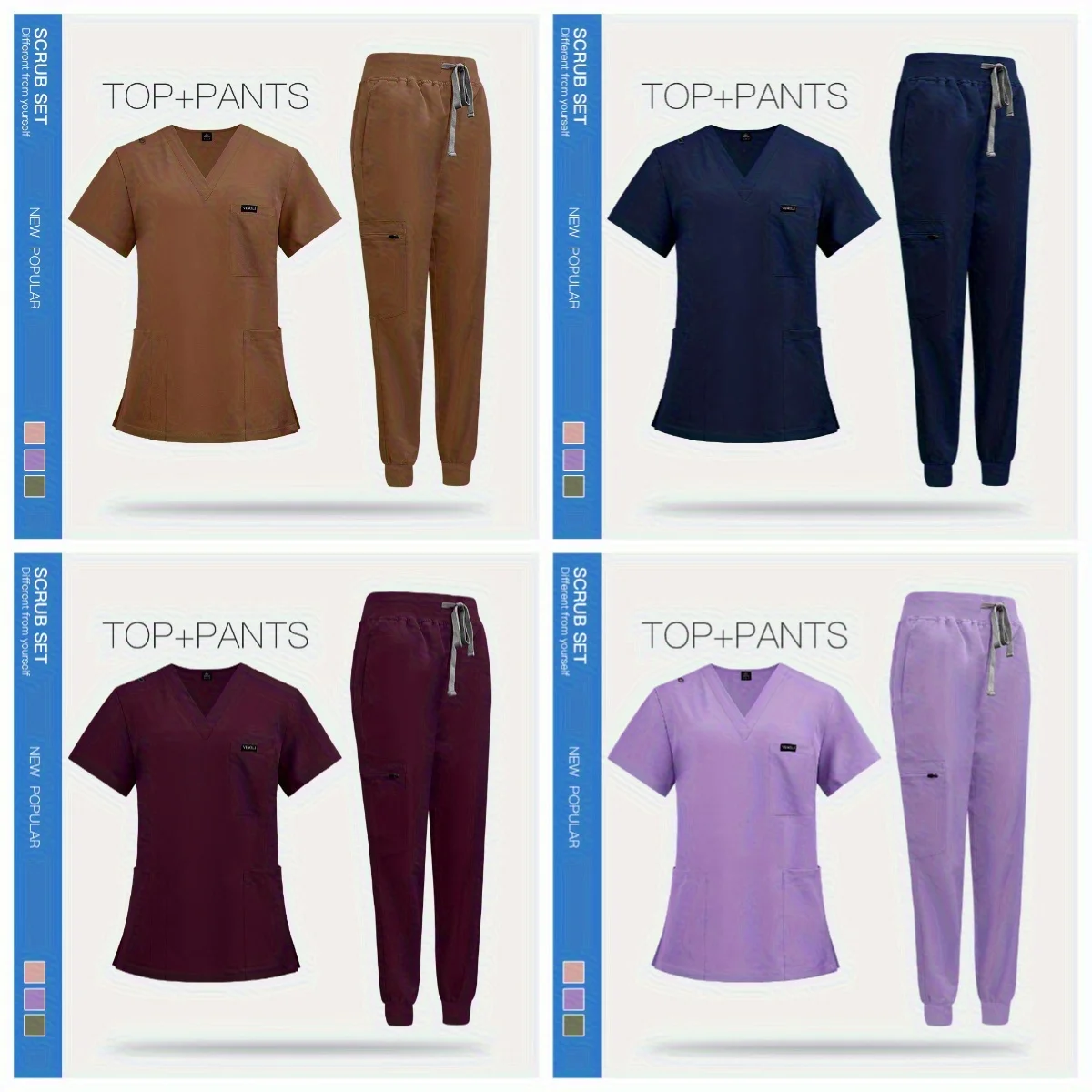 

Nurse Suit Costume for Dress up and Cosplay New Color Lady Doctor Brush Gloves Pet Hospital Short-sleeved Hand Washing Clothes