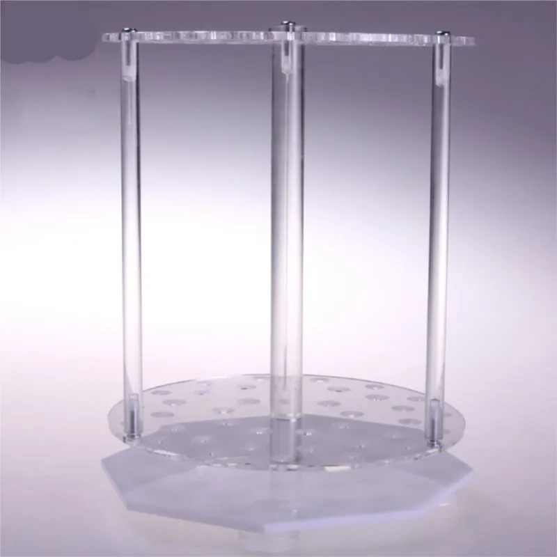 1pc lab organic glass round rotating 39 holes pipette rack tube PMMA holder tranfer pipette stand support