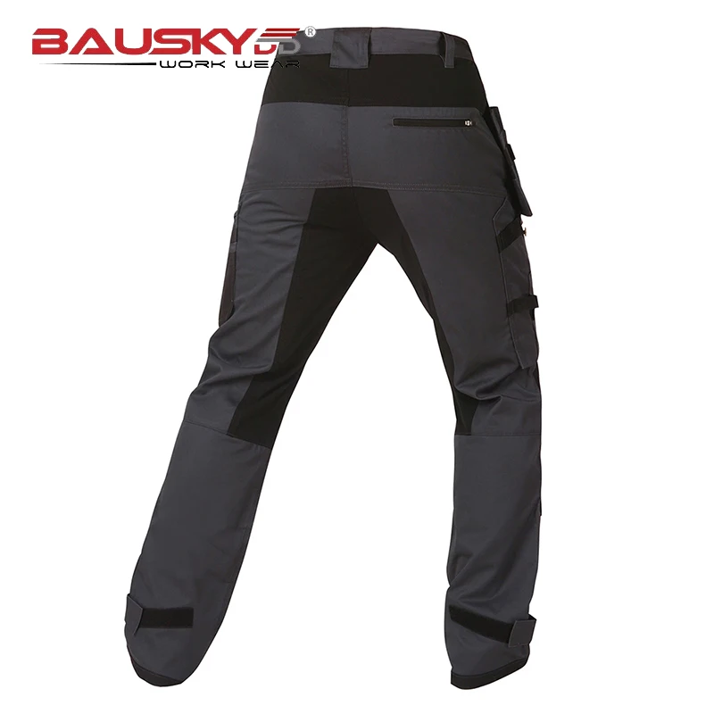 Bauskydd Mens Long Pants Wear-resistant Cargo Pants Multi Pockets Casual Trouser Climbing Outdoor Cycling Work Pants Worker Male