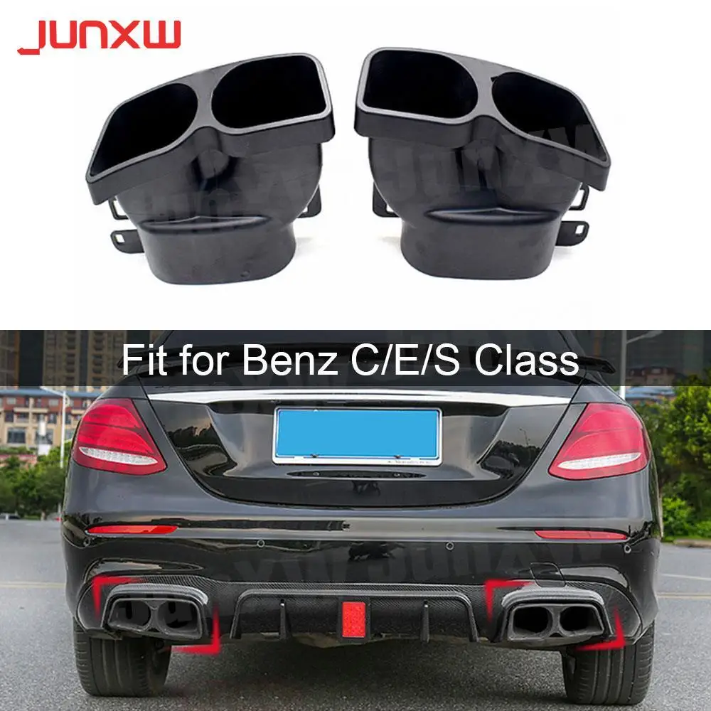 Stainless Steel Pipe Exhaust Muffler Tips For Mercedes Benz C / E / S / GLE / GLS Class W205 W212 E63 B Style 4 Outlet Tailpipe