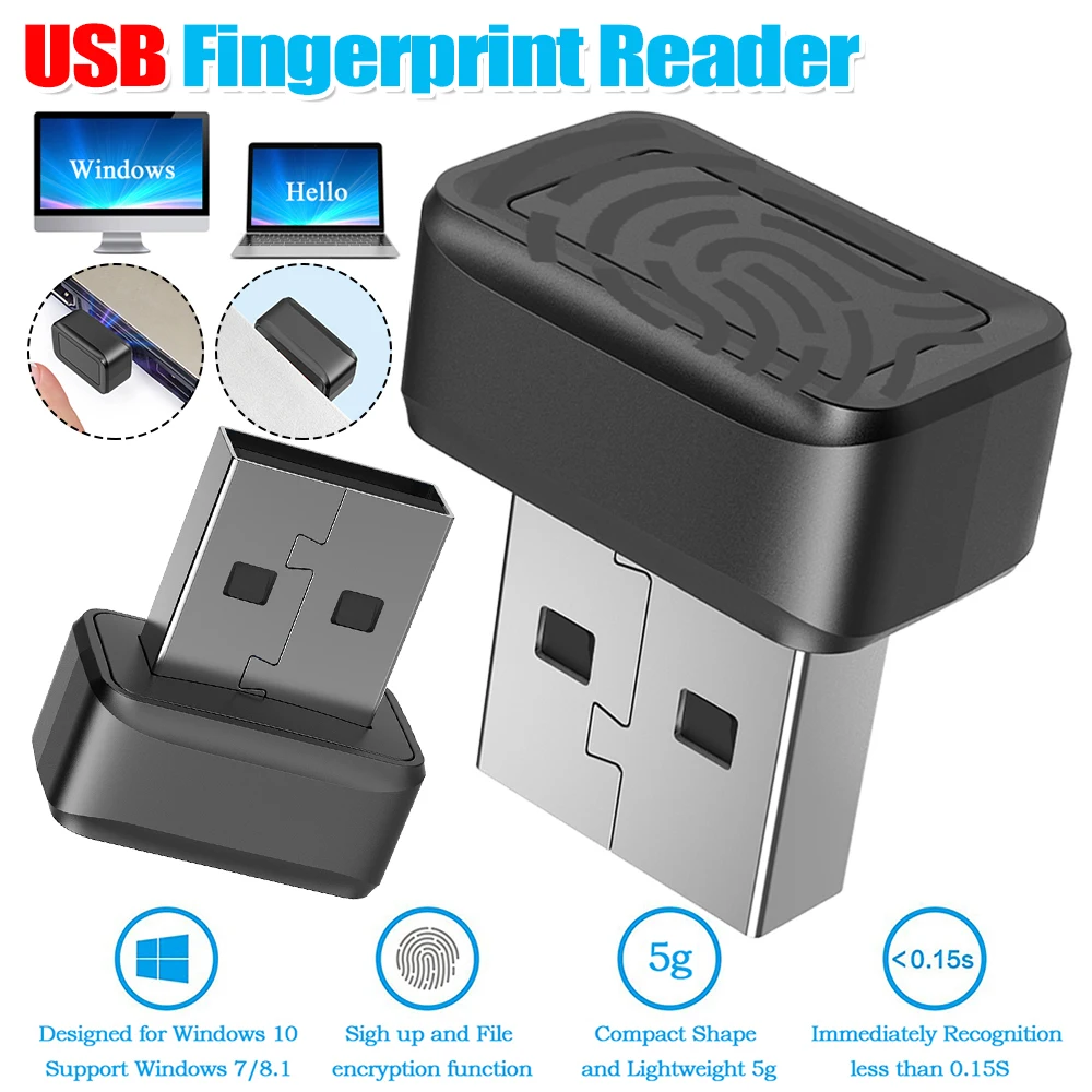 U5 USB-vingerafdruklezer FIDO U2F-beveiligingssleutel voor Windows 10 11 Hallo 360 °   Touch Anti-Spoofing Snelle Matching Ontgrendelmodule