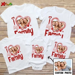 Family Matching Outfits Custom Photo shirt Party Custom Name Toddler Baby Tshirt Personalized Family Baby Clothes couple Picture