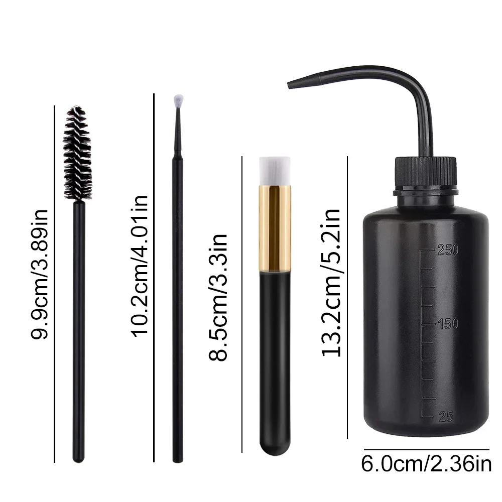 Eyelash Extension Supplies Kit Mascara Brushes Lashes Micro Brushes Applicators Eyelash Cleaning Washing Bottle Makeup Tools