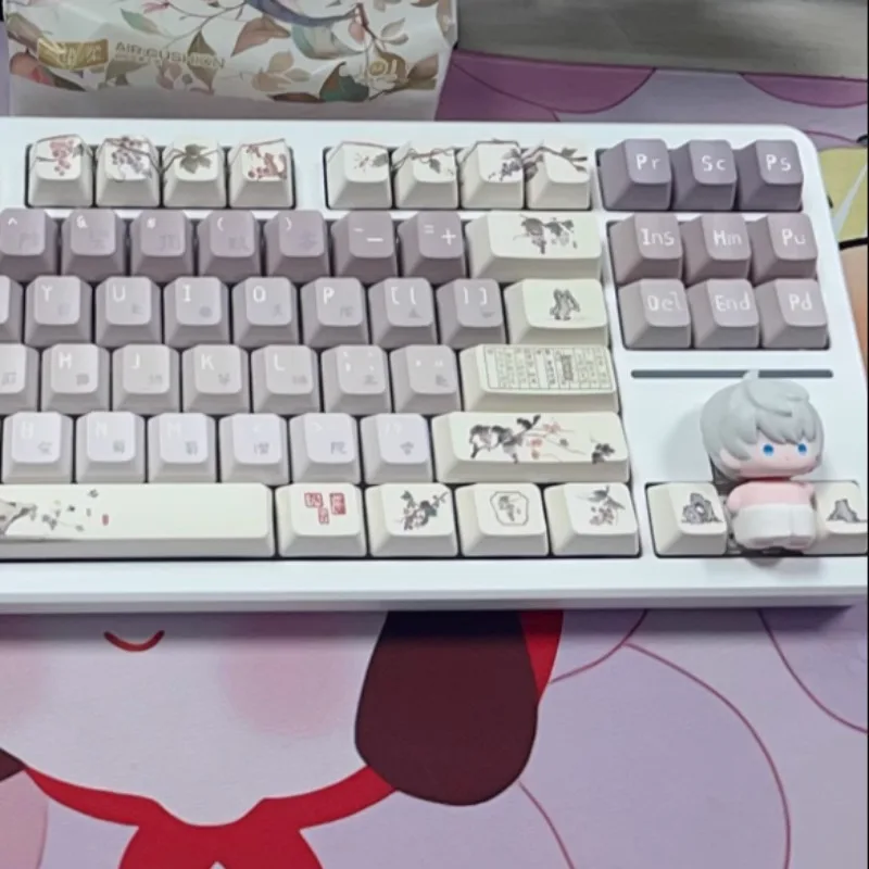Shen Xinghui's Keycap Love and Deep Space Mechanical Keyboard a custom keycap set for gaming featuring two creative top keycaps