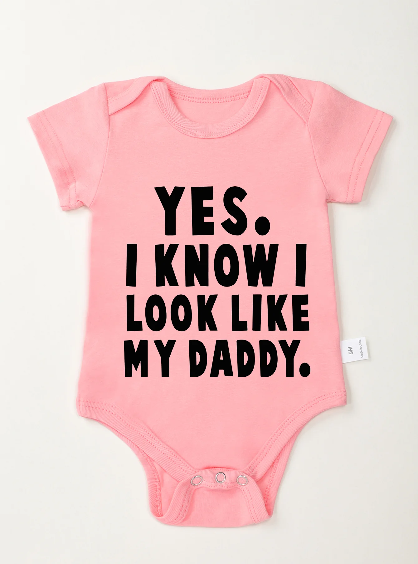 Short Sleeve Toddler Romper Infant Jumpsuit Newborn Baby Girl Boy Clothes Bodysuit Yes I Know Look Like My Daddy Print Onesie