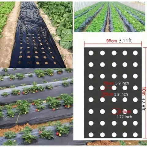 ¡Cultiva tus verduras con nuestra película de plástico negro de alta calidad: perfecta para invernaderos y protección de plantas!