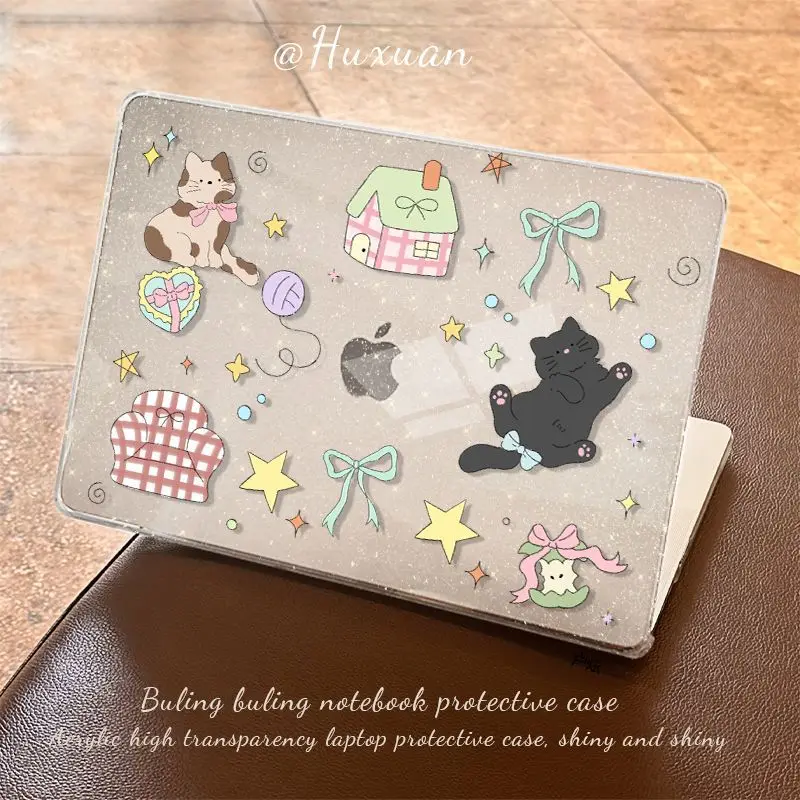 Cartoon Cute KittenCase For Macbook Neo 13 2026 Air 15 M4 M3 Hard Case For Mac Book Pro 14 M1 M2 M5 14 16 Sleeve Accessories Y2K