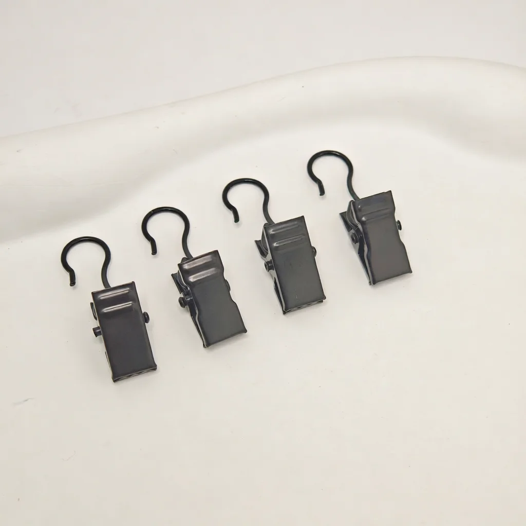Adjustable Metal Curtain Clips With Ring Strong Grip Crocodile Clamps For Drapery Hanging Home Office Decoration Smooth