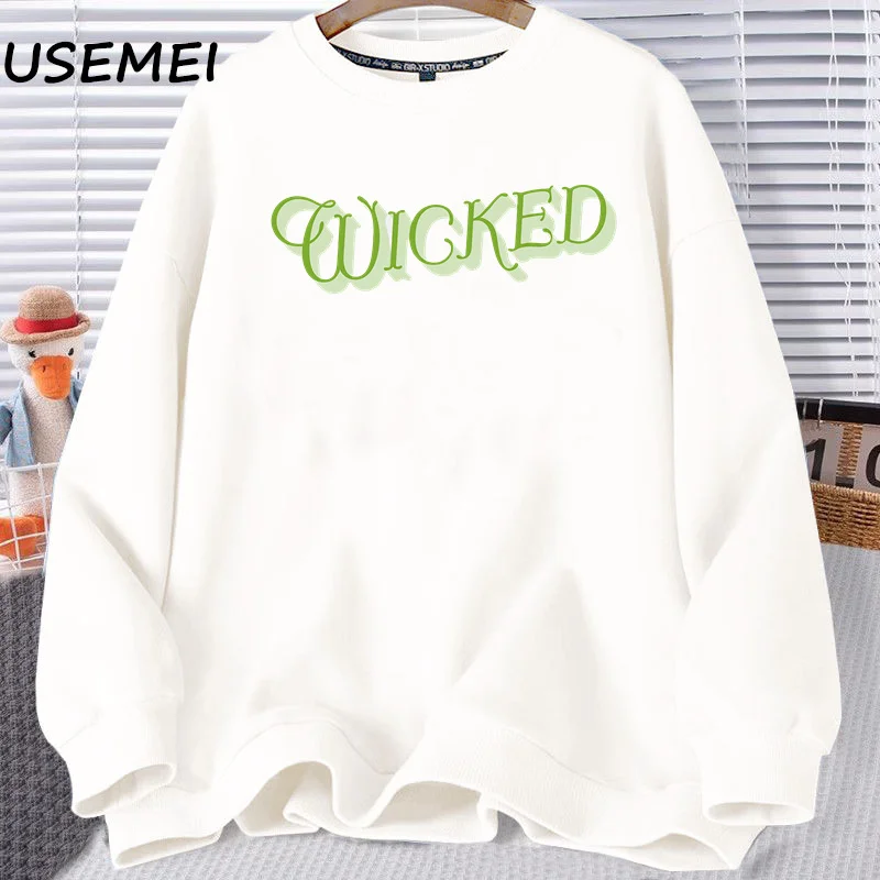 Oversized Vintage Wicked Cozy Sweatshirts Harajuku Pullover Hoodies Women Ladiies Wicked Movie Merch Clothing Streetwear