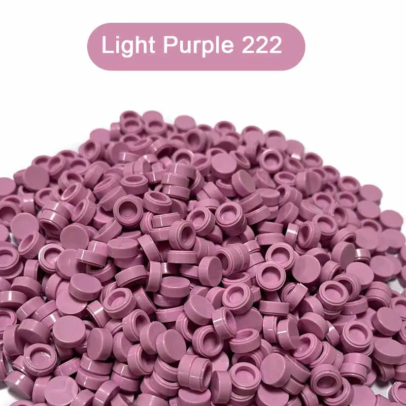 300PCS Pink And Purple Color Round Tile 1x1 98138 Building Block Part Brick for Kid Pixel Art Remix Painting Children DIY Toy