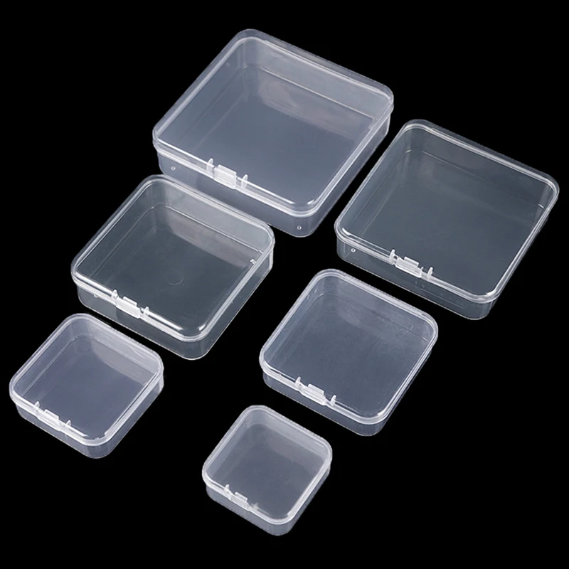 5Pcs Mini Jewelry Storage Box Earrings Ring Necklace Transparent Storage Box Dustproof Organizer Organizadores Box