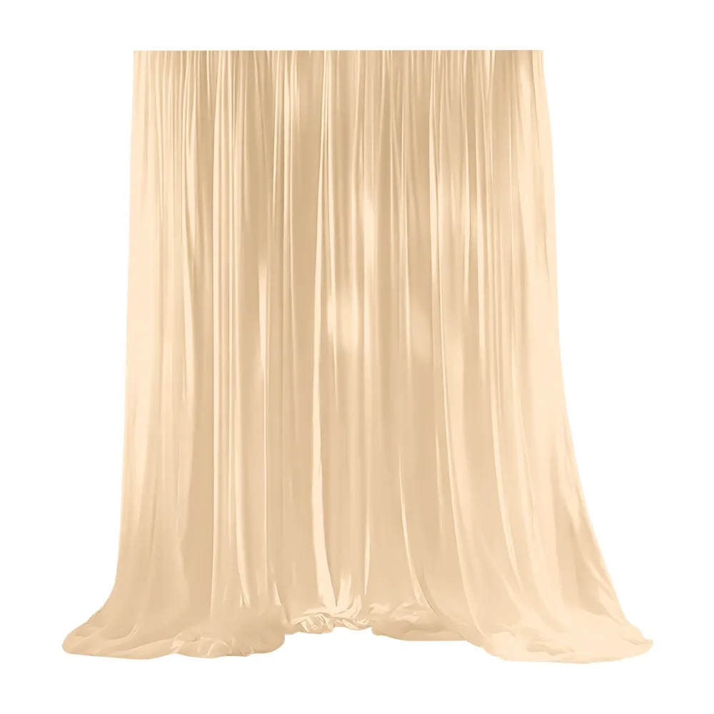 

Ice Silk Fabric Wedding Background Satin Fabric Pole-mounted Ceiling Stage Curtain Champagne Color Shimmer Wrinkle Free