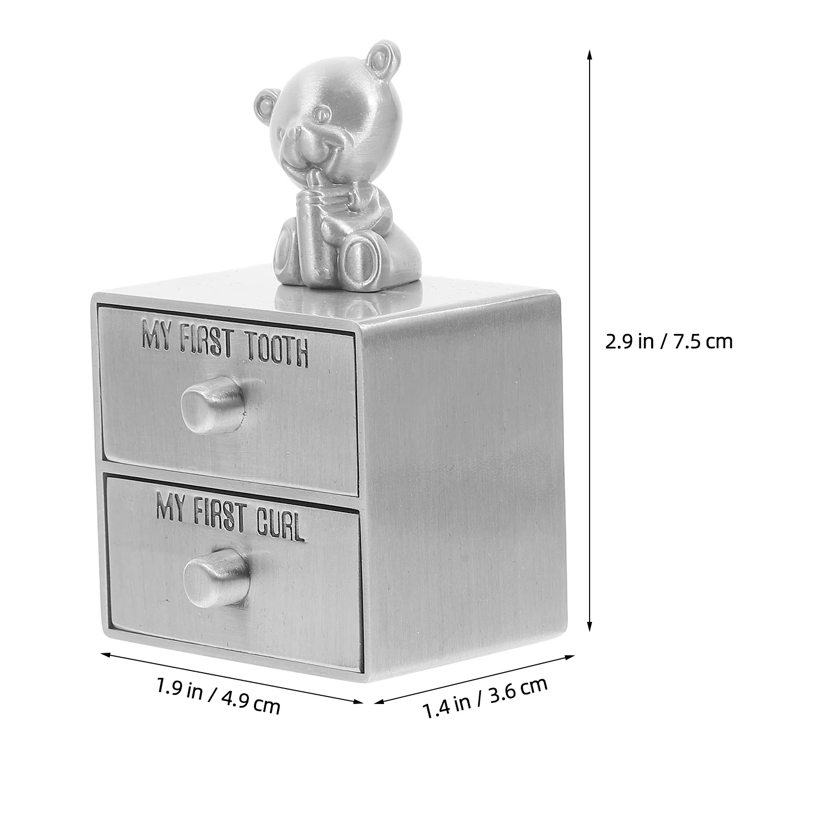 

Детский первый зуб, коробка на память для волос плода, металлический стиль ящика, двухслойный органайзер для хранения волос для детей, завитки лиственных волос