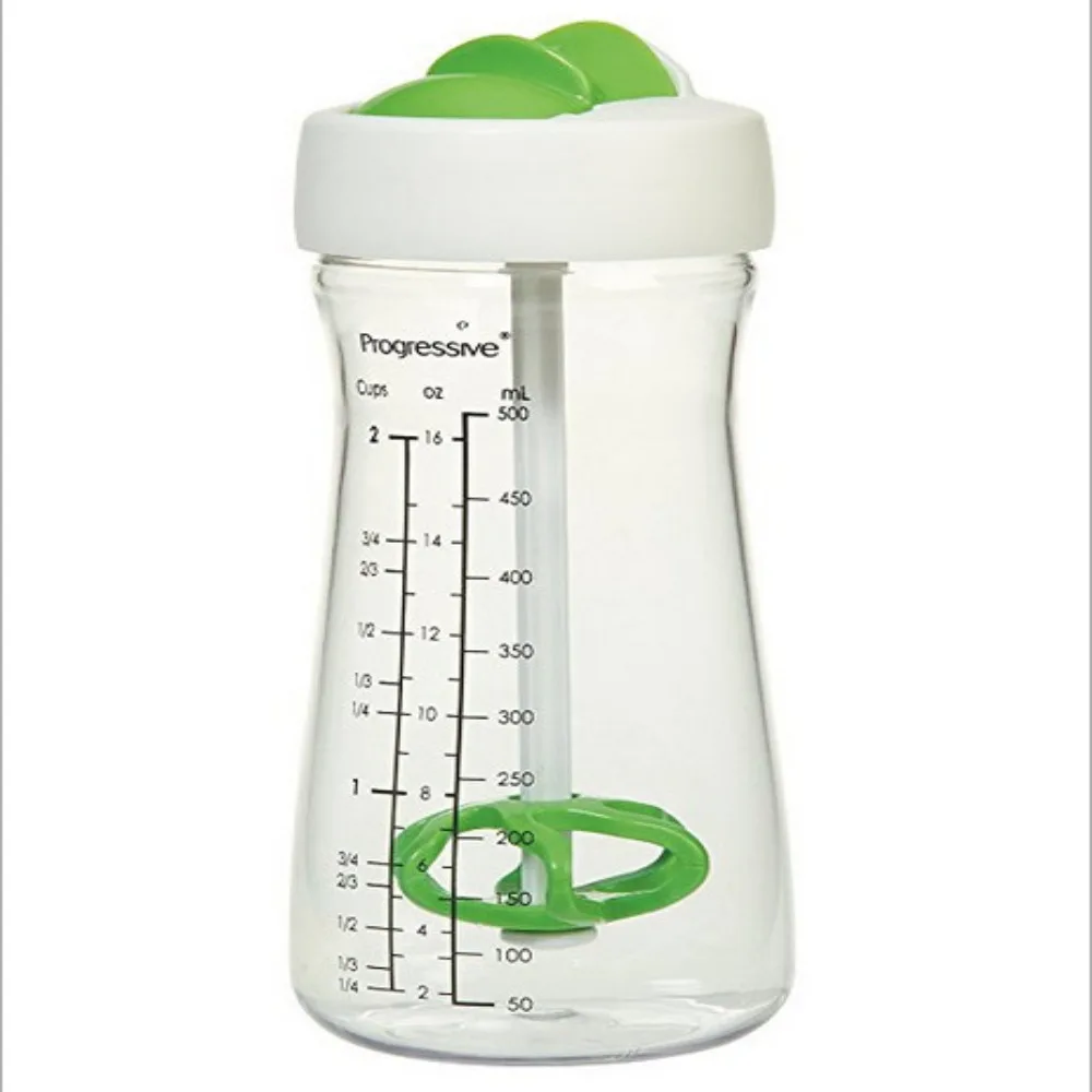 500ml Salad Dressing Bottle BPA Free Green Salad Dressing Shaker Container Leak-free Hand Shaking Spiral Stirring Cup Kitchen