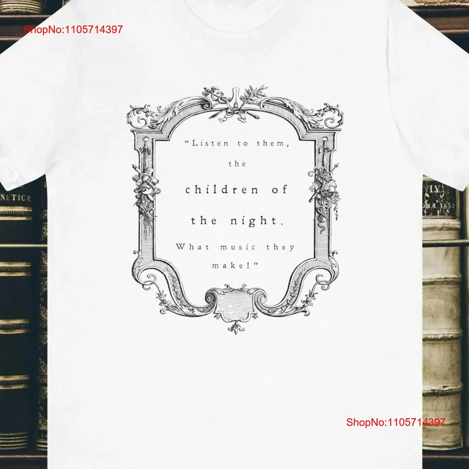 Dracula T Shirt Listen to them the children of night What music they make Bram Stoker Bookish vintage Washed Versatile fashion