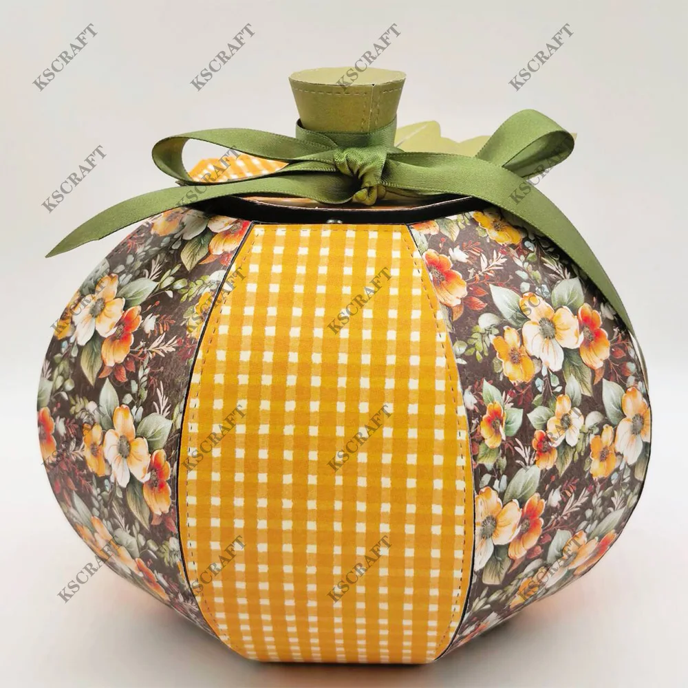 KSCRAFT 3D Pumpkin Box Cutting Dies Stencils for DIY Scrapbooking Decorative Embossing DIY Paper Cards