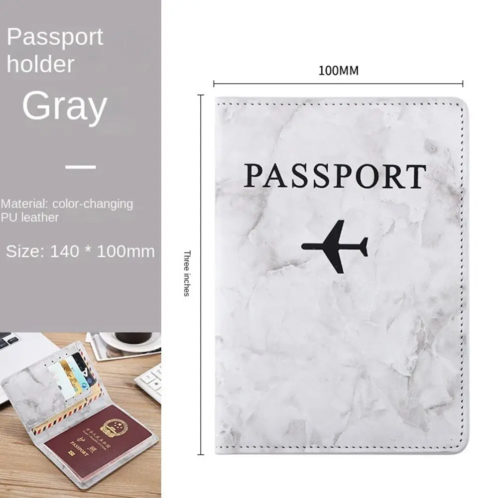 Certificate Storage Bag Marble Grain Ticket Holder PU Card Case Passport Protective Cover Travel Accessories Passport Holder
