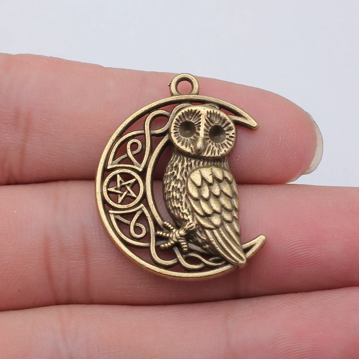 2pcs 26x33mm 2 Colors Antique Silver Color Antique Bronze Color Viking Owl Charms Handmade Jewelry Making Accessories