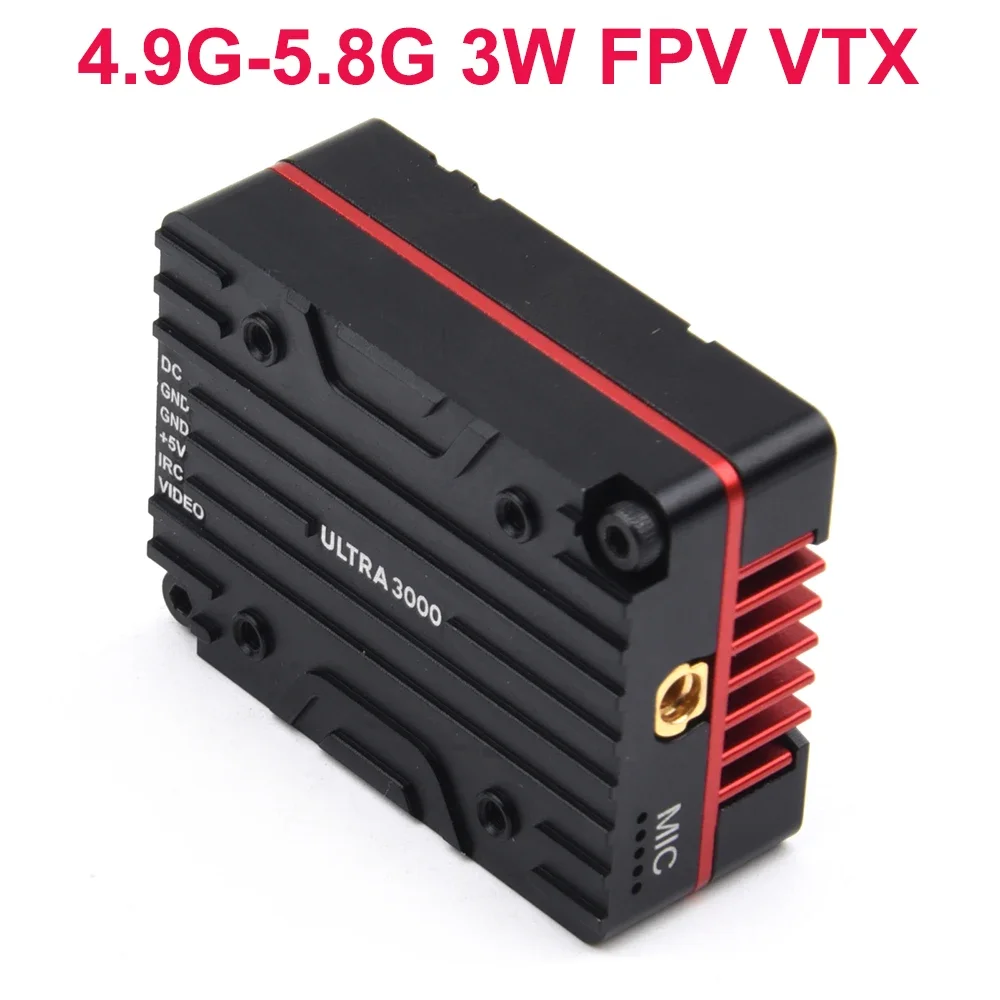 64CH 4.9G-5.8G daleki zasięg VTX 3W 25mW/400mW/800mW/1500mW/3000mW/tryb pitny nadajnik FPV dla modeli dronów FPV ramowych DIY części