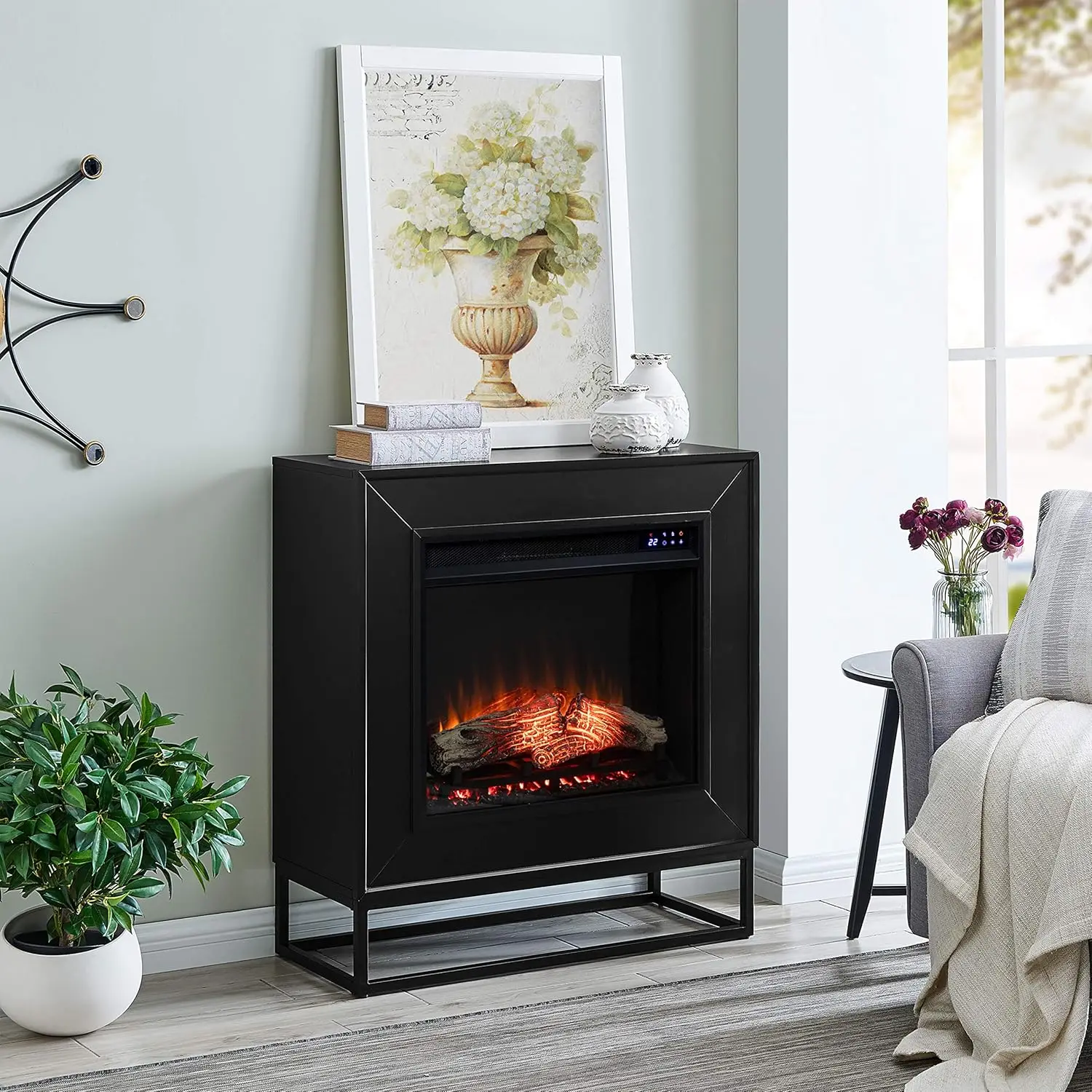 

Holly & Martin Frescan Electric Fireplace, New Black