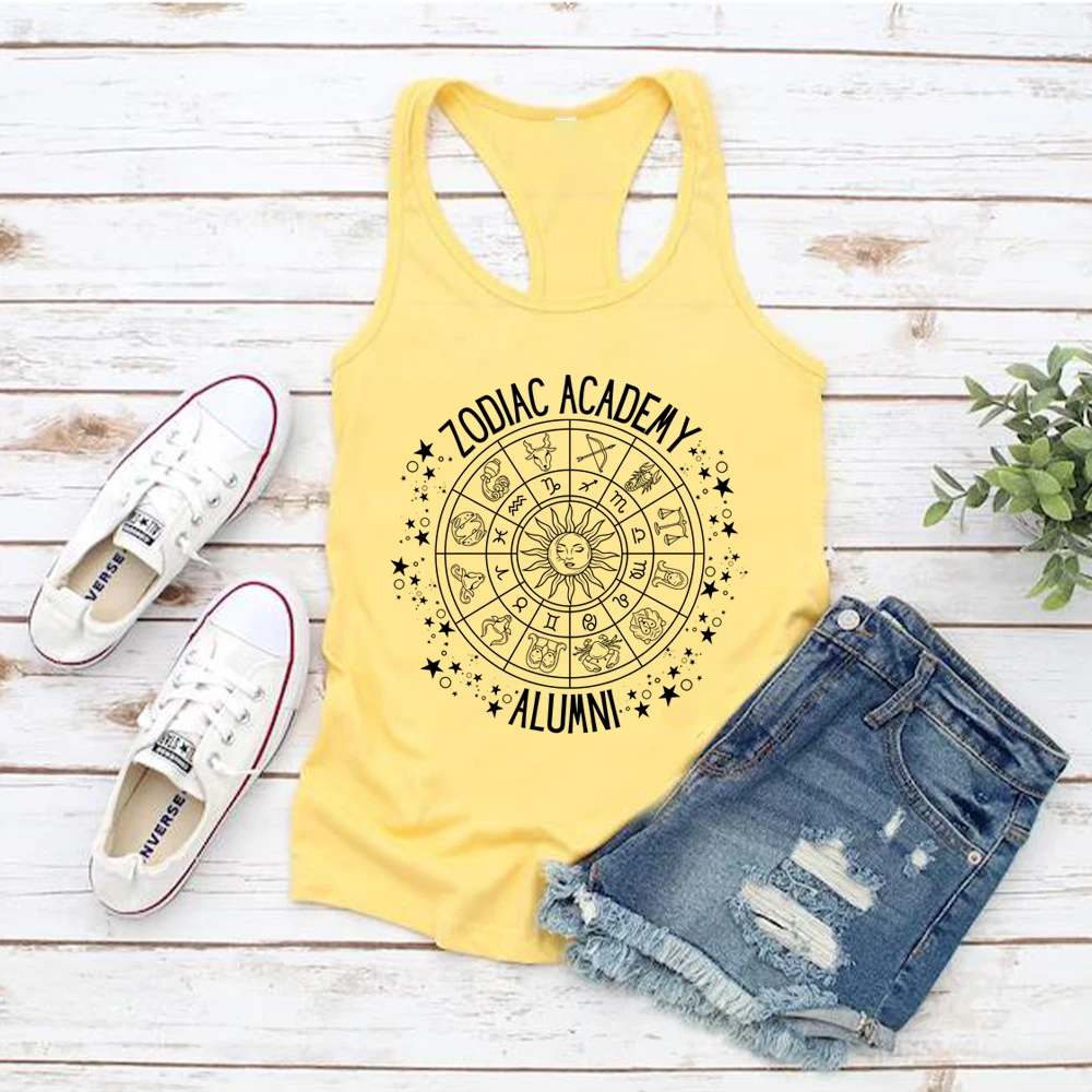 Zodiac Academy Alumni Letter Print Tank Top Zodiac Academy Shirt Vega Twins T-shirt Star Constellations Shirt Female Graphic Tee