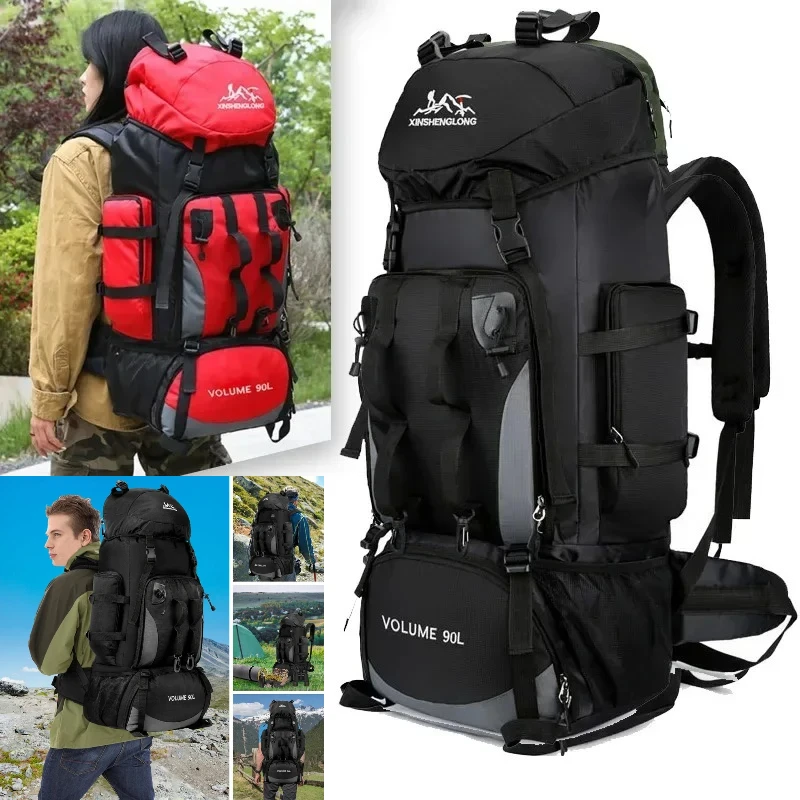 90L Large Capacity Hiking Camping Backpack Bag,Waterproof Rucksack Large Capacity Travel Outdoor Sports Bags,Outdoor Equipments
